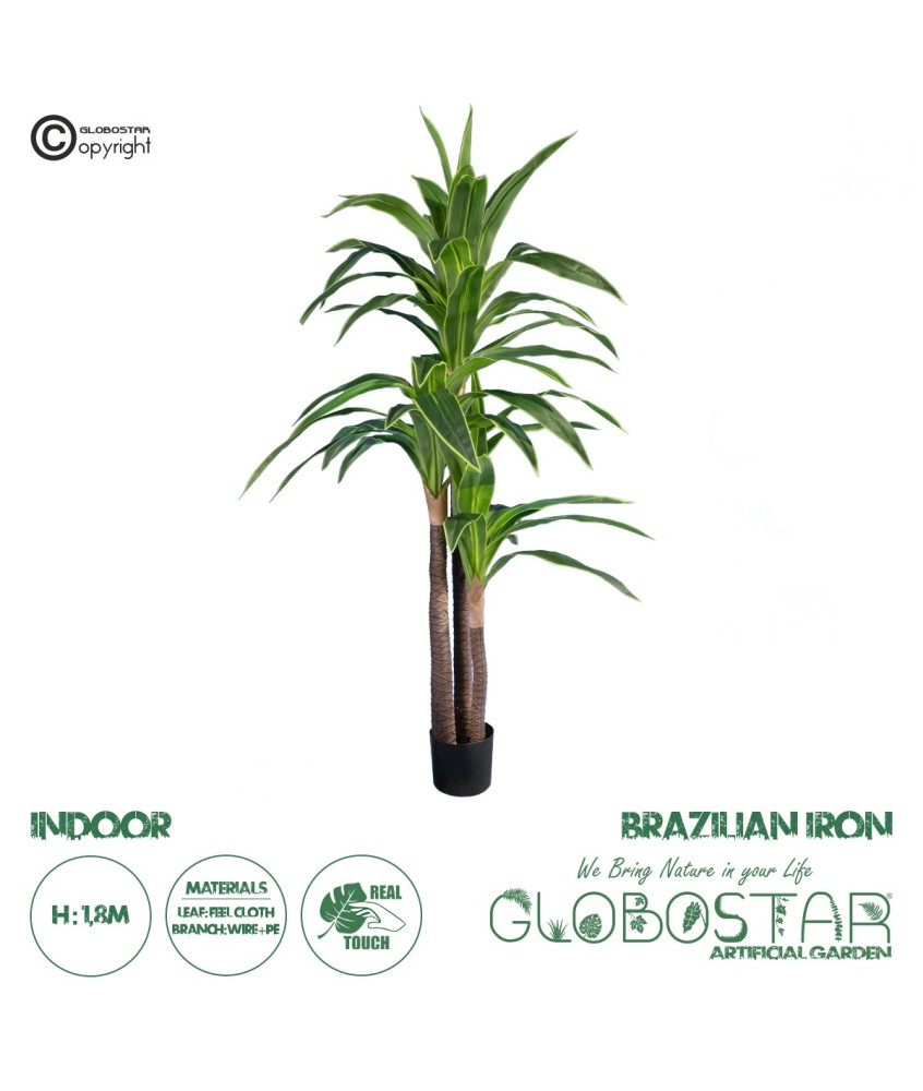 GloboStar® Artificial Garden BRAZILIAN IRON 20021 - Τεχνητό Διακοσμητικό Φυτό Αρωματική Δράκαινα Υ180cm